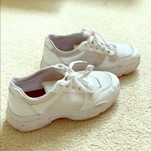 Platform white sneakers